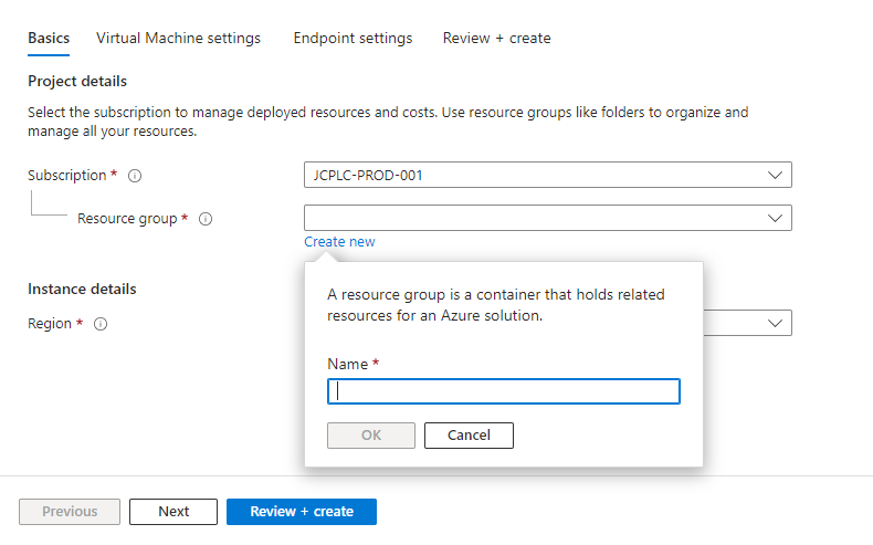 Create a resource group in Azure
